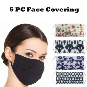5 Pack Reusable 3 layer Fashion masks Skin-friendly Mouth Cover fabric cotton mask face mask fashion mascarilla tela