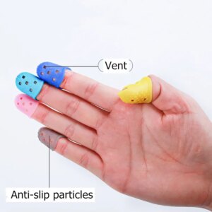 5pcs/set Silicone Finger Cots Safety Non-slip Breathable Wear-resistant Anti-scalding Multi-color Light Protective Finger Cots