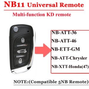 Free shipping (5pcs/lot)NB11 Universal Multi-functional kd remote 3 button NB series key for KD900 URG200 remote Master