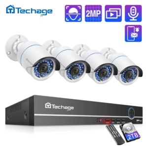H.265 8CH 1080P POE NVR Kit CCTV System 2MP IP Camera IR Night Vision P2P Onvif Video Security Surveillance Set RU ES Warehouse