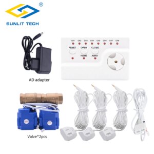 Home Smart WLD-806 Water Leak Sensor Alarm Kit with 2pcs DN15 Valve Water Leakage Detector Protection Against Water Leaking