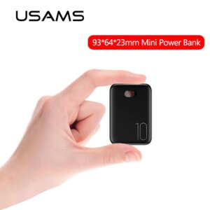 Mini Power Bank 10000mAh USAMS Powerbank portable external battery fast charging powerbank LED Display for iPhone Samsung Xiaomi