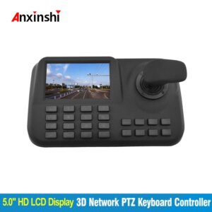 PTZ IP Camera Controller ONVIF Network 3D Joystick Keyboard 5Inch LED Color Display Plug and Play USB & HDMI Output