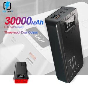 Power Bank 30000mAh TypeC Micro USB Fast Charging Powerbank LED Display Portable External Battery Charger For phone tablet