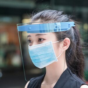 Safety Adjustable Face Shield Visor Protective Mask Plastic Anti-fog Dustproof Oilproof Protecting Masks